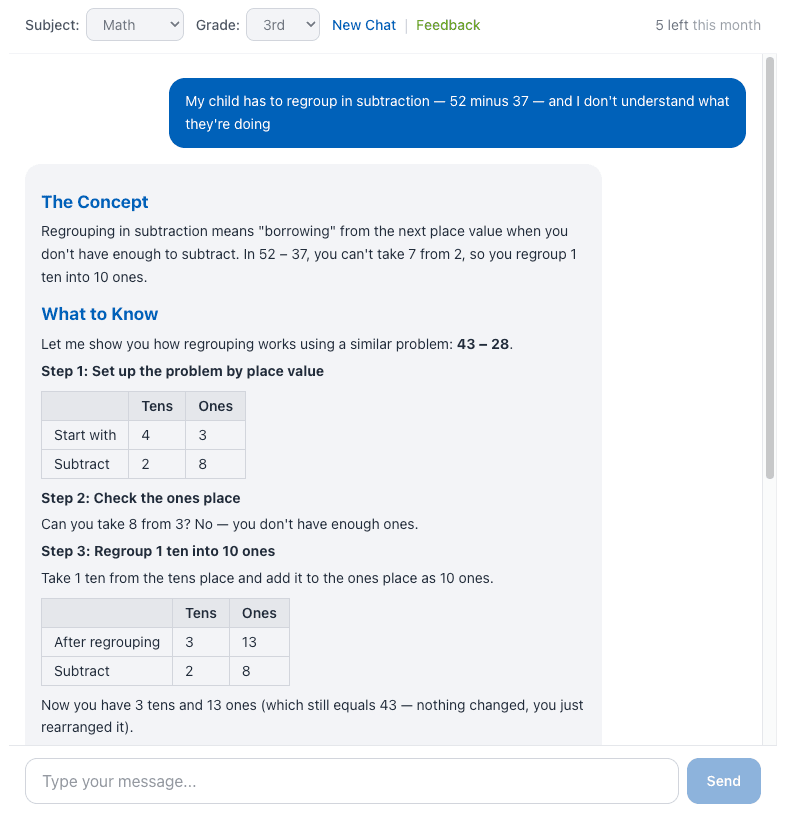 Methodwise explaining what regrouping means in plain language